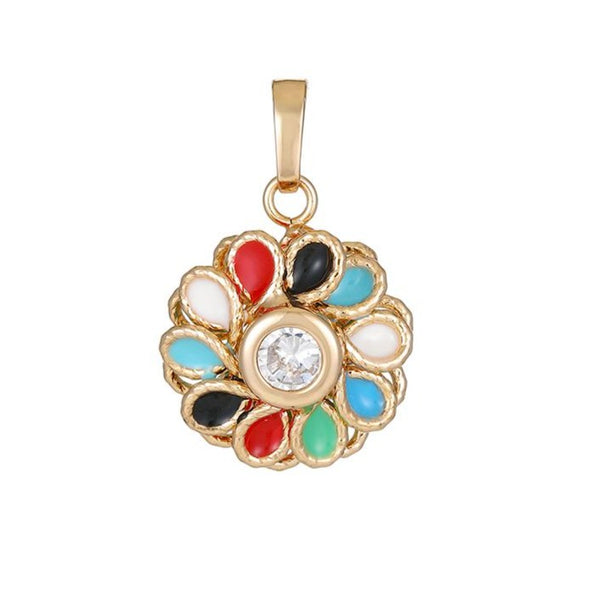 Multicolor Stones Pendant Necklace HNS Studio Canada