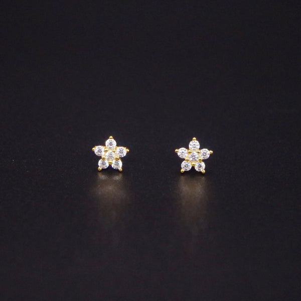 Tiny Flower CZ Stud Earrings HNS Studio Canada