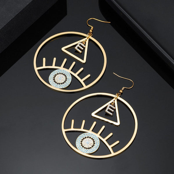Personalized Evil Eye Earrings with Initial HNS Studio Canada