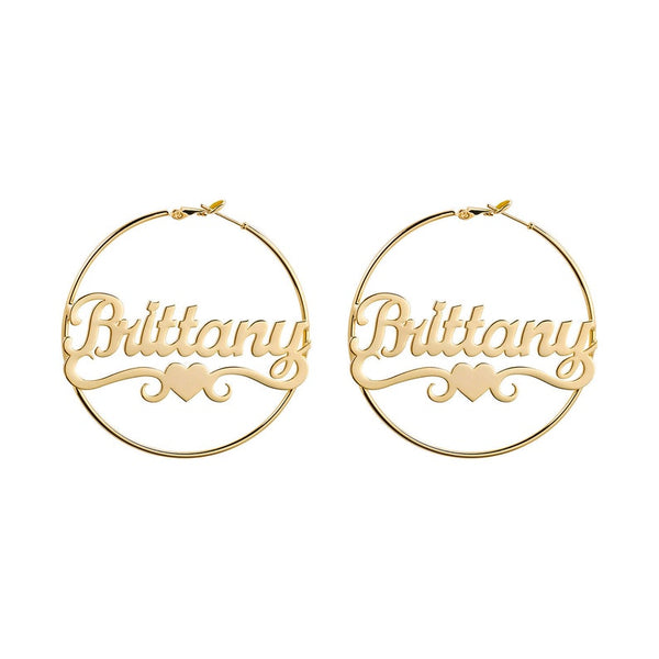 Personalized Hoop Name Earrings with Heart  HNS Studio Canada