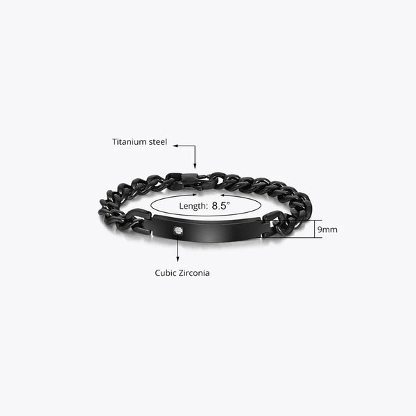 Engravable Men's Bracelet Black HNS Studio Canada