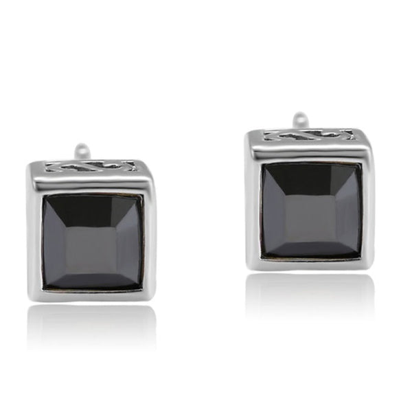 Black Square Stud Earrings HNS Studio Canada