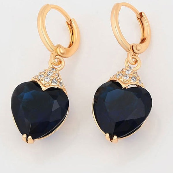 Crystal Drop Gold Earrings HNS Studio Canada