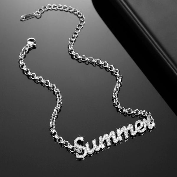 Personalized Iced Out Bling Name Bracelet HNS Studio Canada