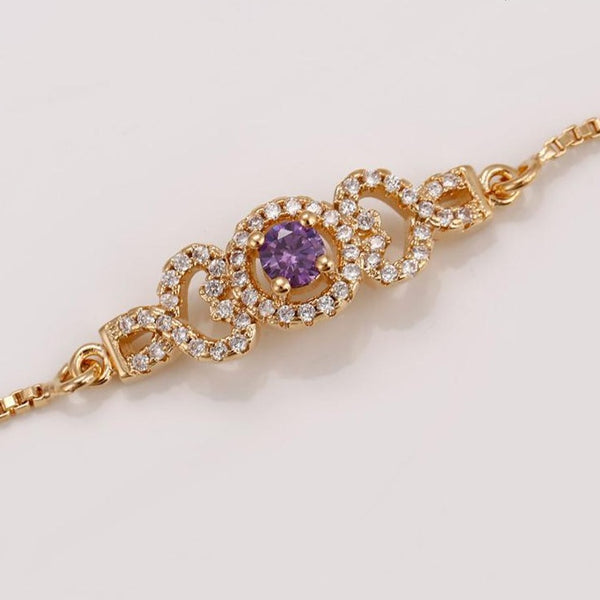 Amethyst 18K Gold Plated Bracelet HNs Studio Canada