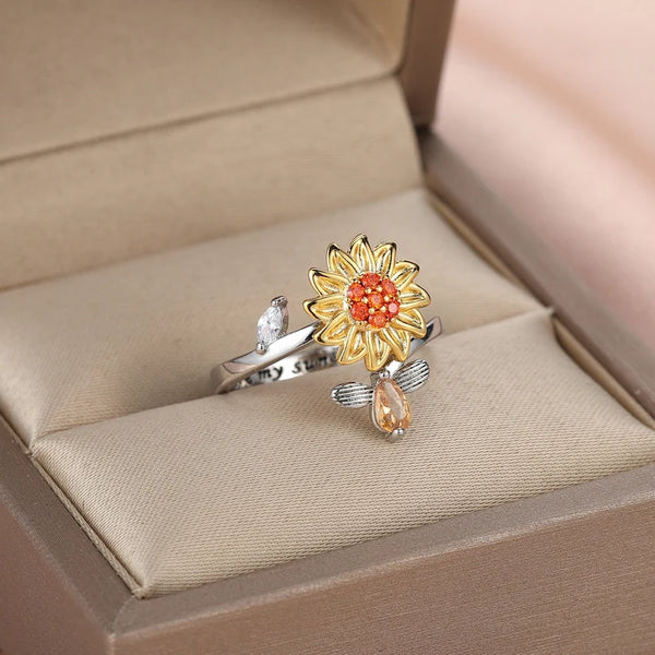 Sunflower Spinner Anxiety Ring
