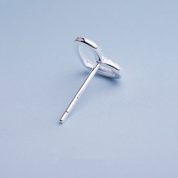 Sterling Silver Open Heart Stud Earrings - HNS Studio