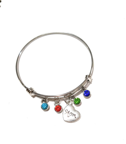 Mom bracelet with Birthstones - HNS Studio
