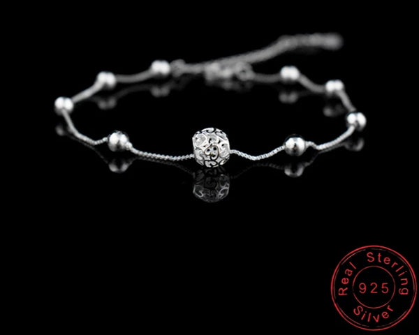 Sterling Silver Ball Anklet - HNS Studio