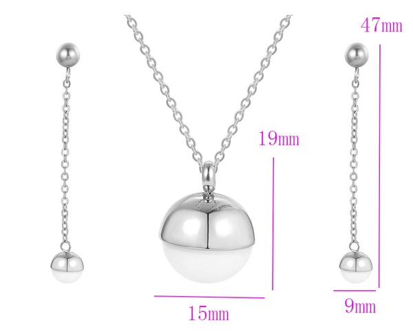 Pearl earrings and Necklace Set