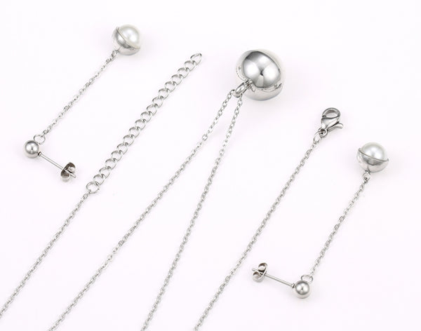 Pearl earrings and Necklace Set