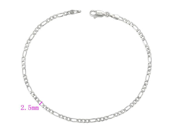 Silver Figaro Link Anklet