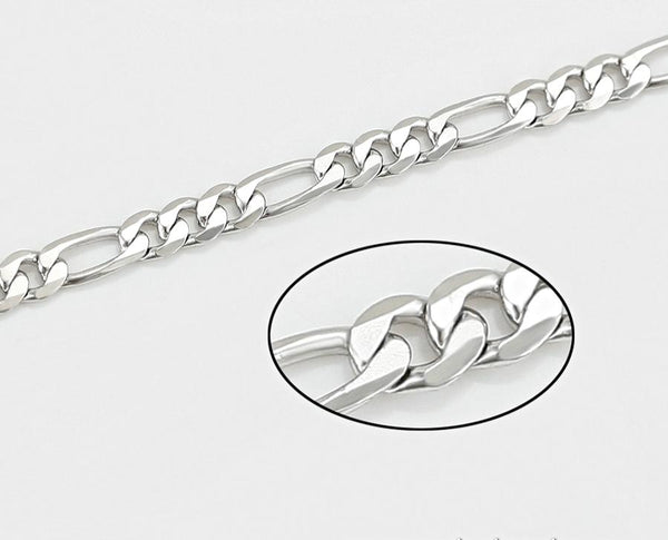 Silver Figaro Link Anklet
