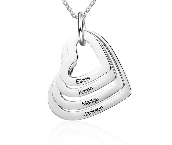Personalized Heart Family Name necklace