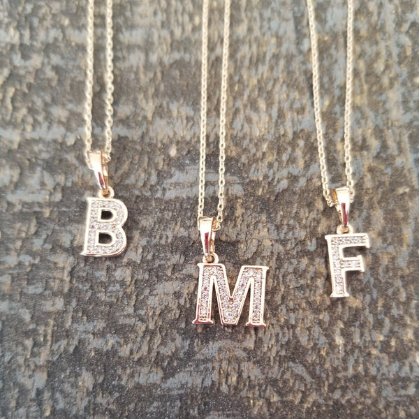 Gold Initial Necklace-HNS Studio