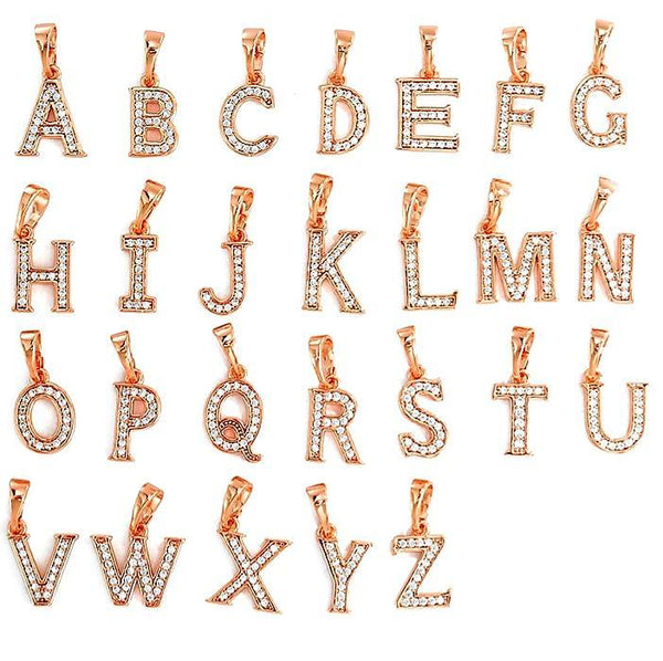 Rose gold Zodiac necklace with Initial HNS Studio Canada