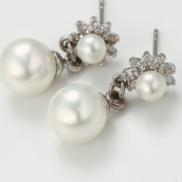 Pearl Drop Earrings  and Necklace set
