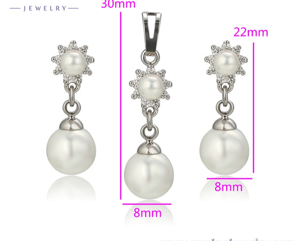 Pearl Drop Earrings  and Necklace set