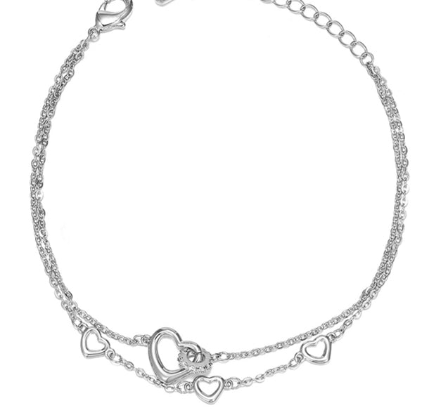 Silver Heart Charms Bracelet HNs Studio Canada