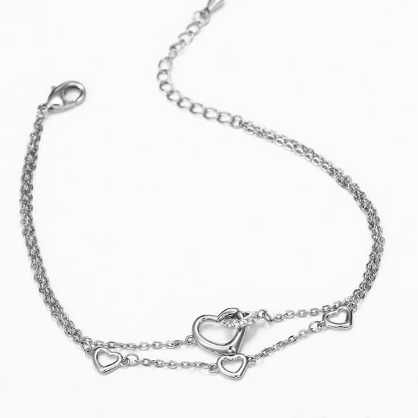 Silver Heart Charms Bracelet HNs Studio Canada
