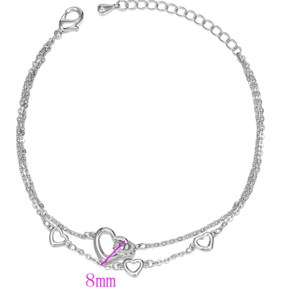 Silver Heart Charms Bracelet HNs Studio Canada