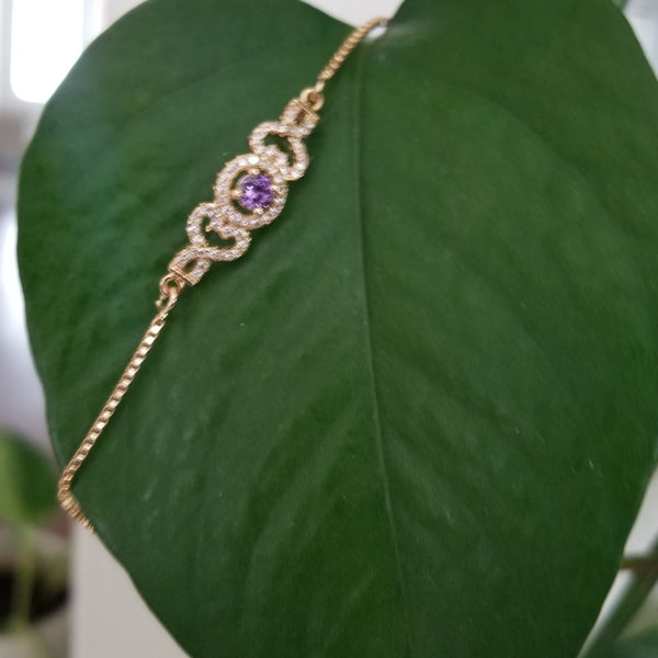 Amethyst 18K Gold Plated Bracelet HNs Studio Canada