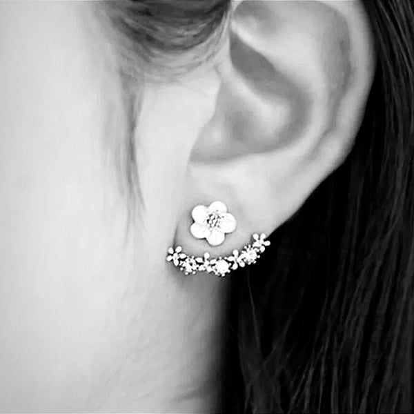 Daisy Crystal Silver Earrings