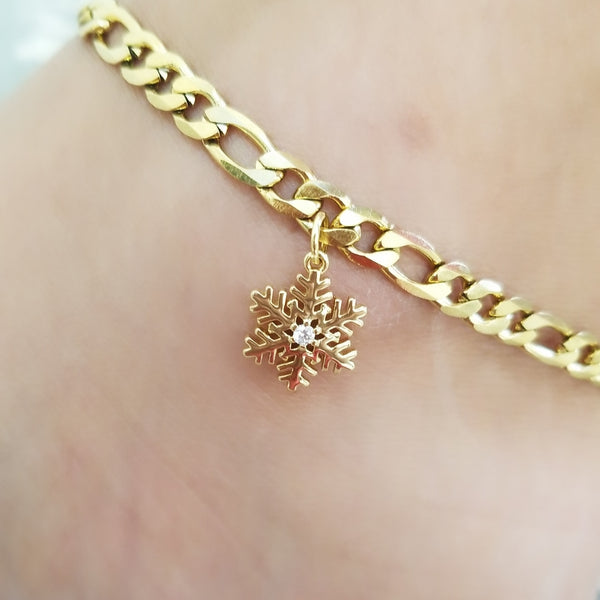 Gold Snow flake Anklet