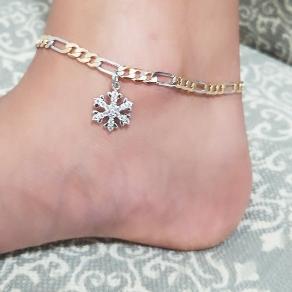 Figaro Snow Flake Anklet