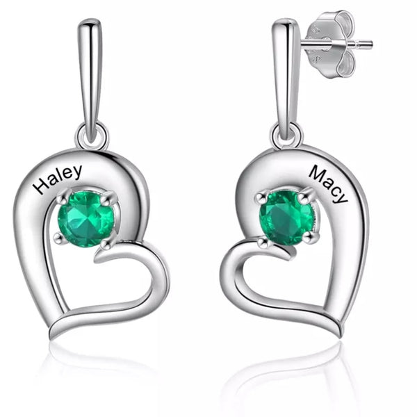Earrings with Birthstone and Name HNS Studio Canada