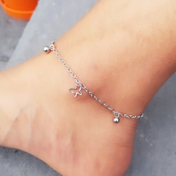 Silver Butterfly Charms Anklet HNS Studio Canada