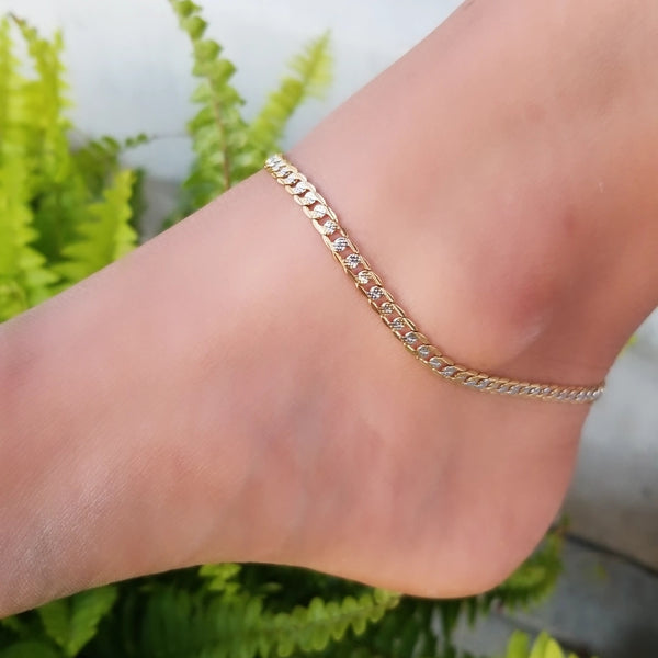 Two Tone Gold Curb Link Bracelet HNS Studio Canada