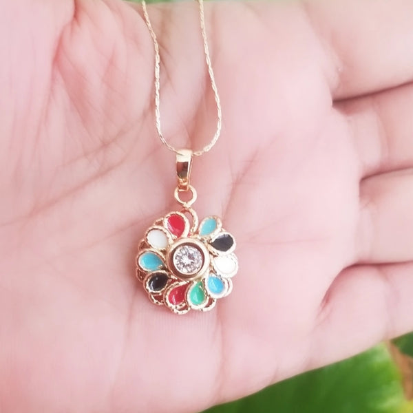 Multicolor Stones Pendant Necklace HNS Studio Canada
