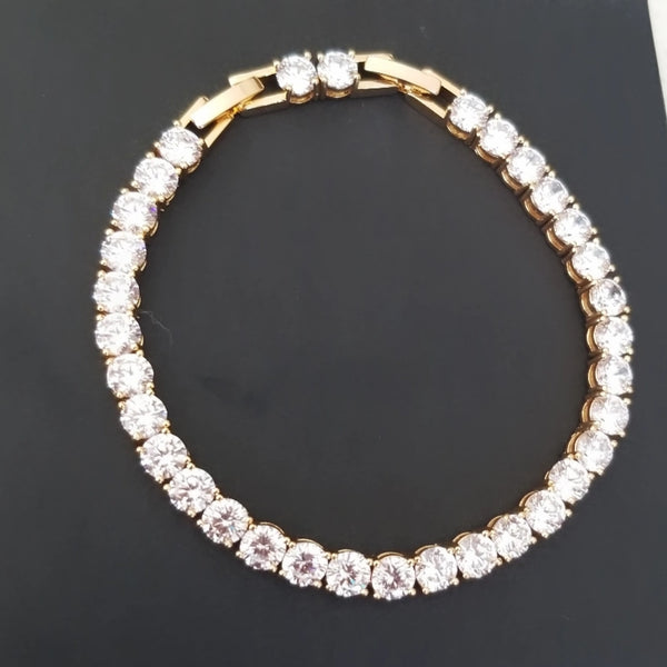 24k Yellow Gold Plated CZ Tennis Bracelet HNS Studio Canada