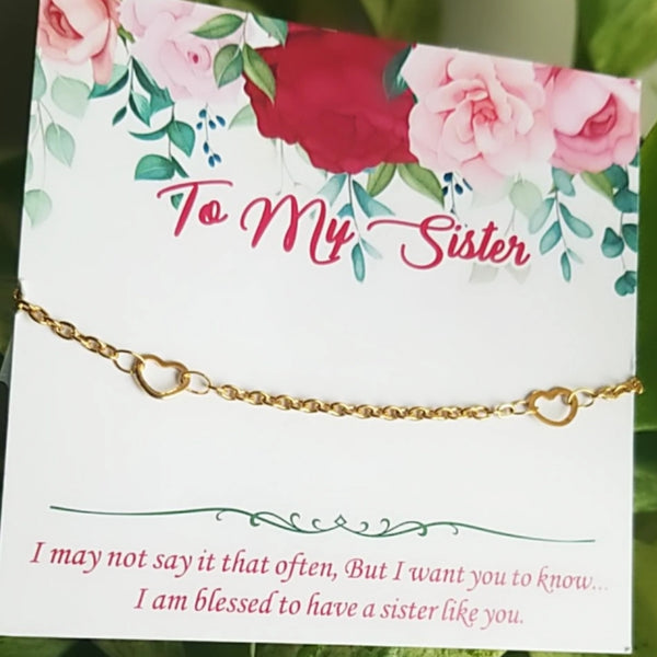 Small Open Hearts Anklet in Gold