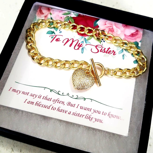 Heart Charm Bracelet Gold HNS Studio Canada