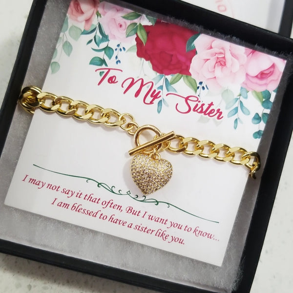 Heart Charm Bracelet Gold HNS Studio Canada