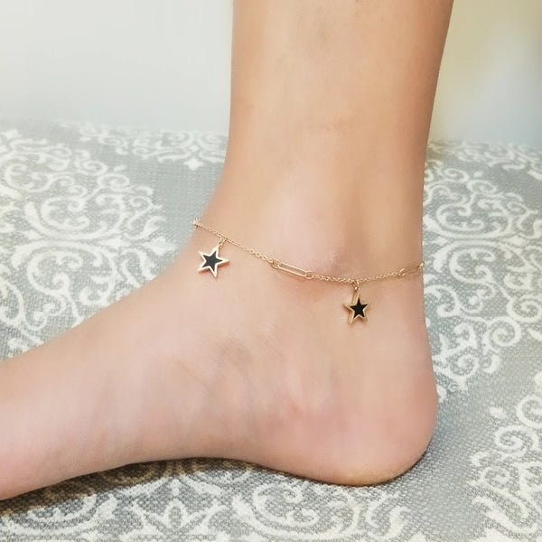 Rose Gold Star Anklet HNS Studio Canada