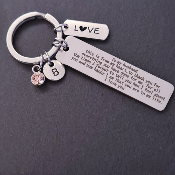 Personalized Husband Keychain HNS Studio Canada