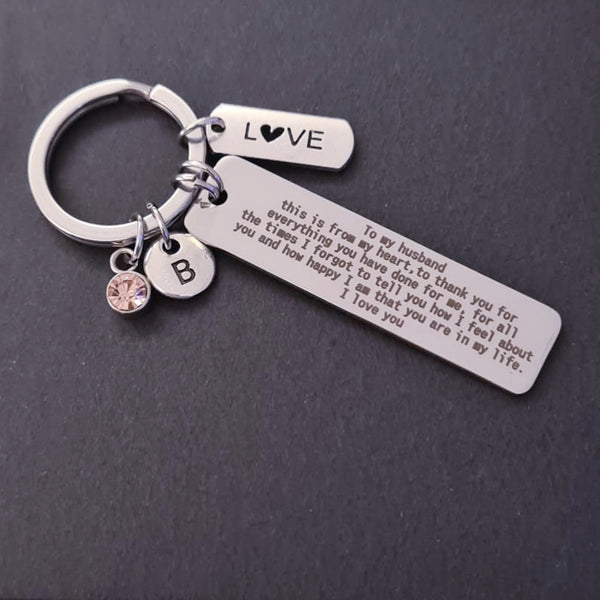 Personalized Husband Keychain HNS Studio Canada