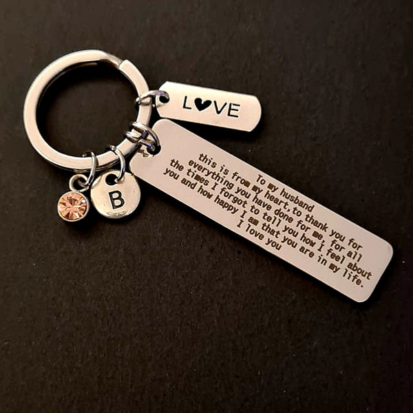 Personalized Husband Keychain HNS Studio Canada