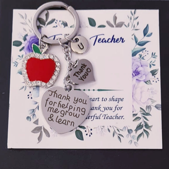 Thank you for Helping Me Grow Teacher's Keychain HNS Studio Canada