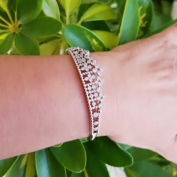 Princess Crown Bangle Bracelet