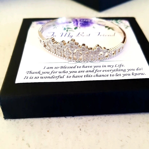 Princess Crown Bangle Bracelet