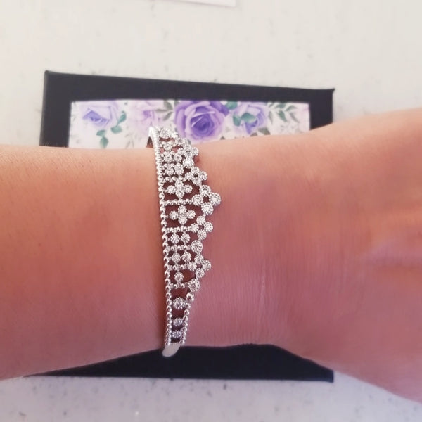 Princess Crown Bangle Bracelet
