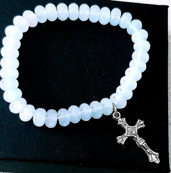 8mm AQUAMARINE Stretch Bracelet HNS Studio Canada