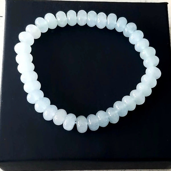 8mm AQUAMARINE Stretch Bracelet