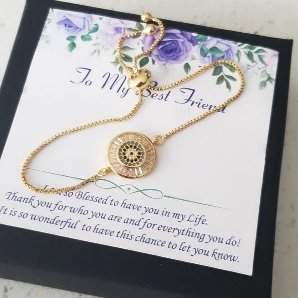 Gold Filled Evil Eye Bracelet HNS Studio Canada