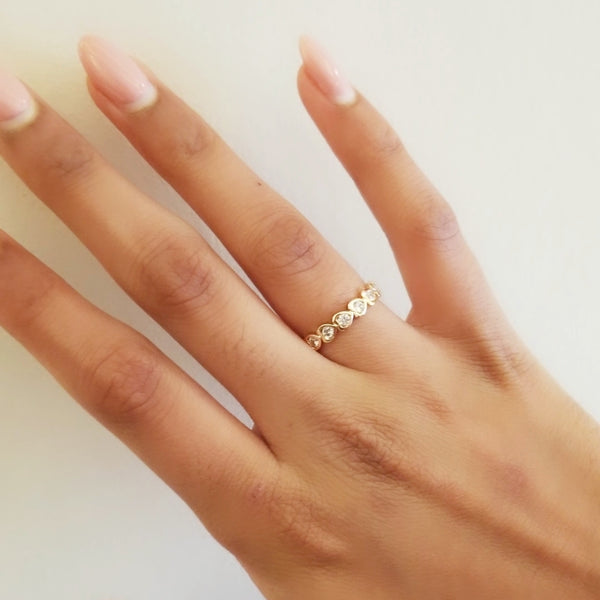 18k Gold Plated Heart Ring Band HNS Studio Canada