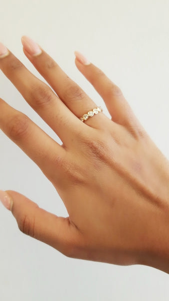 18k Gold Plated Heart Ring Band HNS Studio Canada